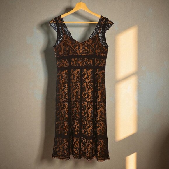Ann Taylor Loft Petites Black Lace Cocktail Dress – Size 6P Elegant Evening - Picture 3 of 7